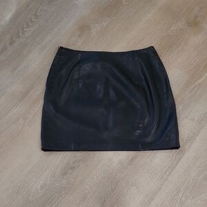 Danier Black Leather Mini Skirt